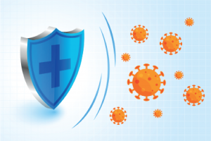 Covid Shield Orange viruses